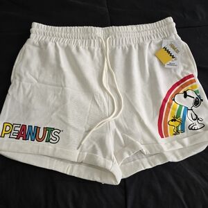 Peanuts Snoopy Girls Juniors‎ Sweat Shorts Joggers White NWT Size XXXL